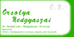 orsolya medgyaszai business card